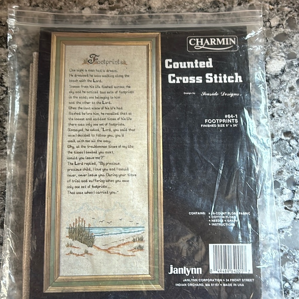 Janlynn counted Crosstitch 64–1 footprints